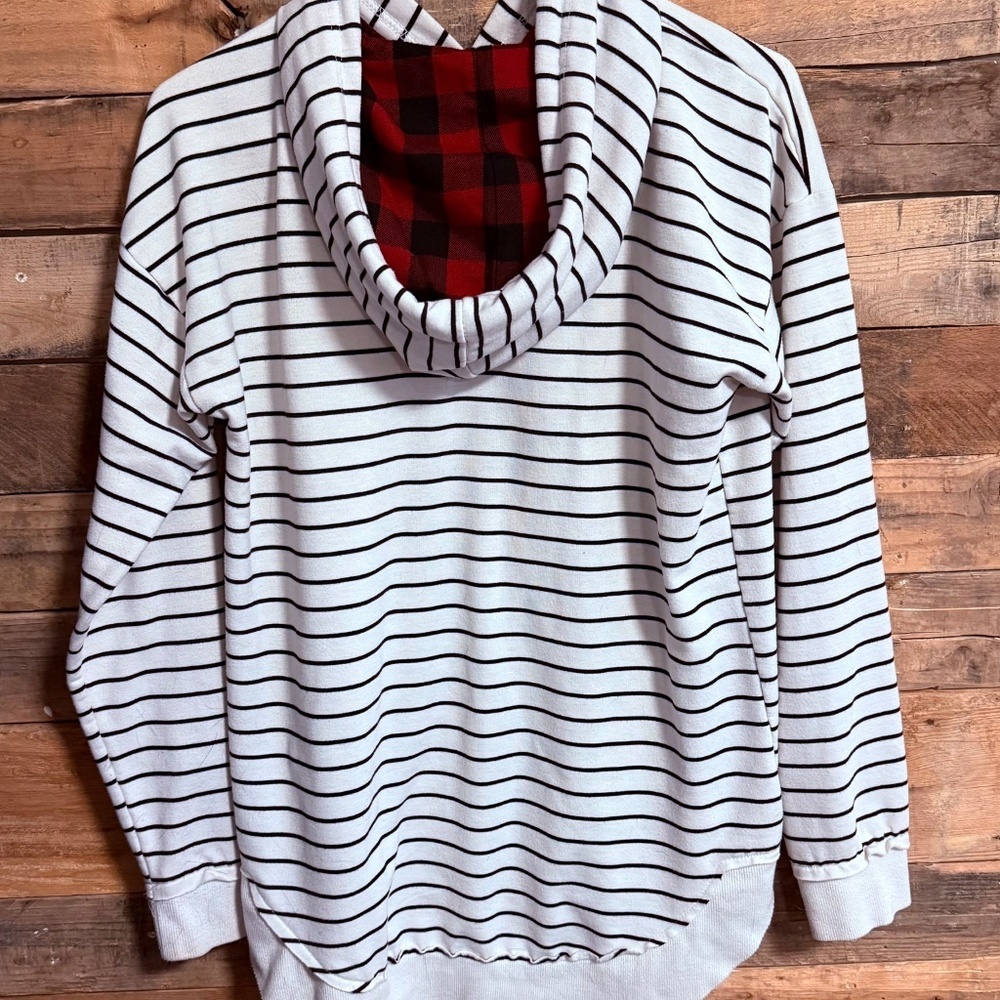 Stripe and plaid hoody - Picture 3 of 3